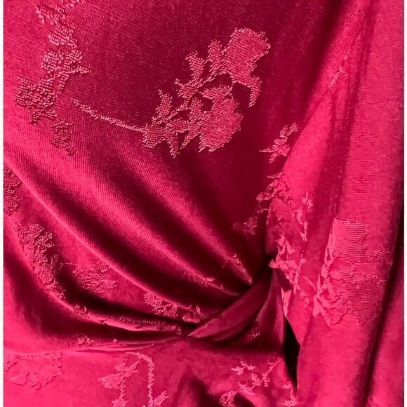 ZARA | Burgundy | SHORT SLEEVE JUMPSUIT WITH SURPLICE V-NECKLINE - Picture 11 of 15